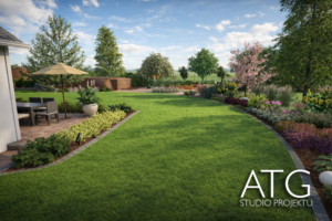 Ogród w późnym świetle popołudnia