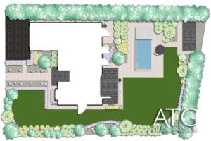 Projekt ogrodu, rzut z góry 2D