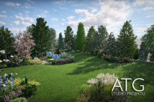 Ogród pełen kolorów i kwiatów